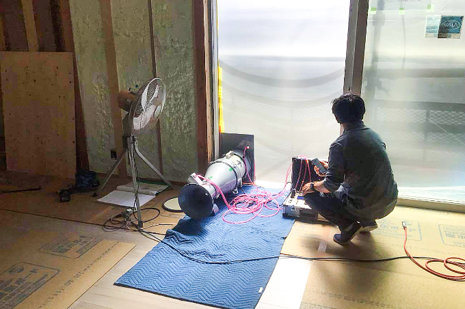 全棟気密測定実施